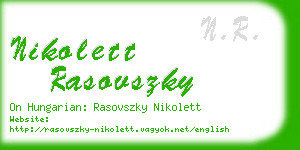 nikolett rasovszky business card